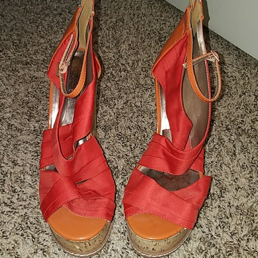 Orange Size 9 Charlotte Russe Wedges